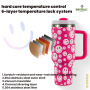YEDI 40oz Stainless Steel Car Cup with Handle Adventure Travel Mug with Straw Customizable Logo
