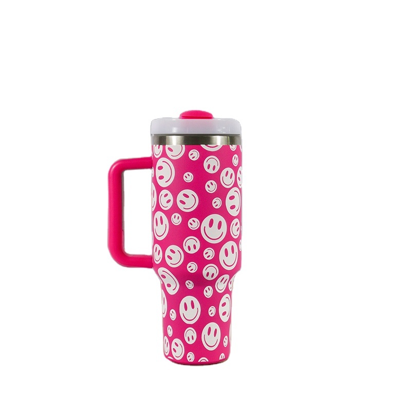 YEDI 40oz Stainless Steel Car Cup with Handle Adventure Travel Mug with Straw Customizable Logo