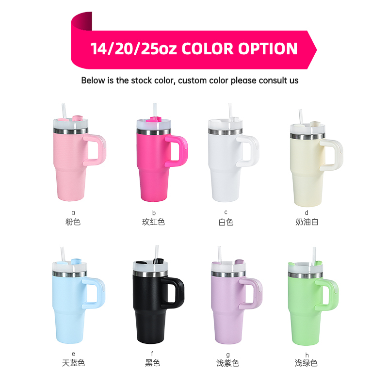 YEDI Argentina Black Blue Pink White Stripe 40oz Stainless Steel Tumblers with Lid and Removable Handle Coffee Travel Mug