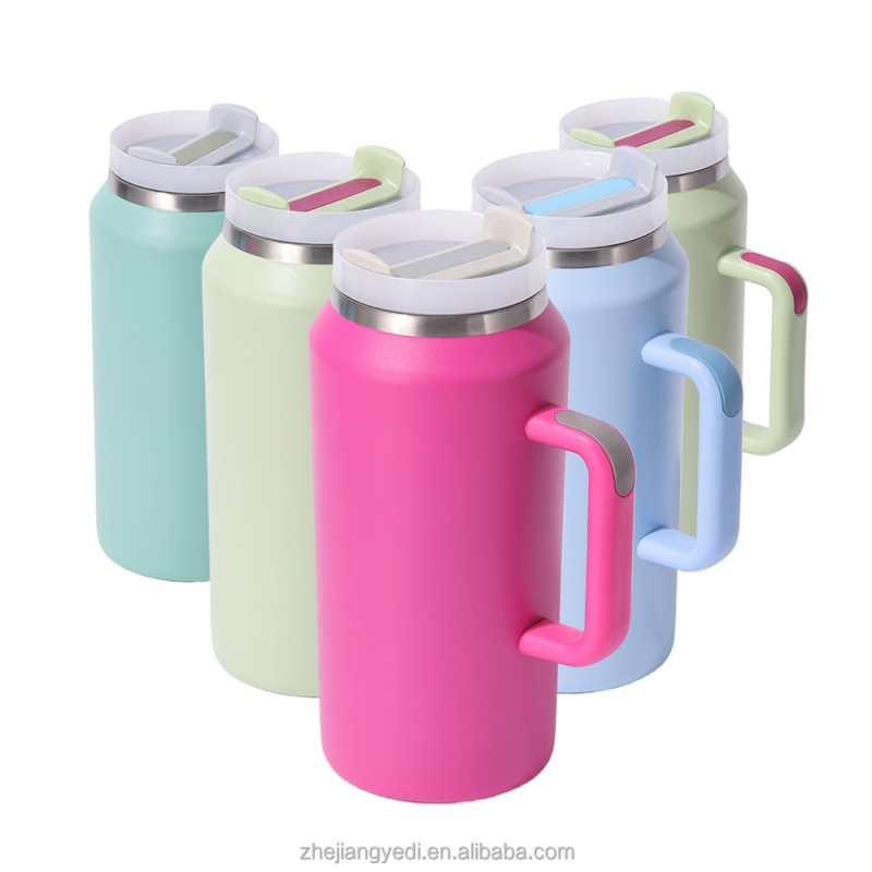 YEDI 50oz 64oz Stainless Steel Vacuum Insulated Tumbler with Lid and Straw for Water Iced Tea or Coffee