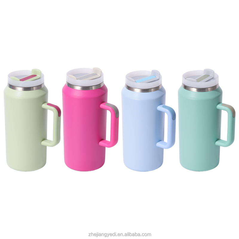 YEDI 50oz 64oz Stainless Steel Vacuum Insulated Tumbler with Lid and Straw for Water Iced Tea or Coffee