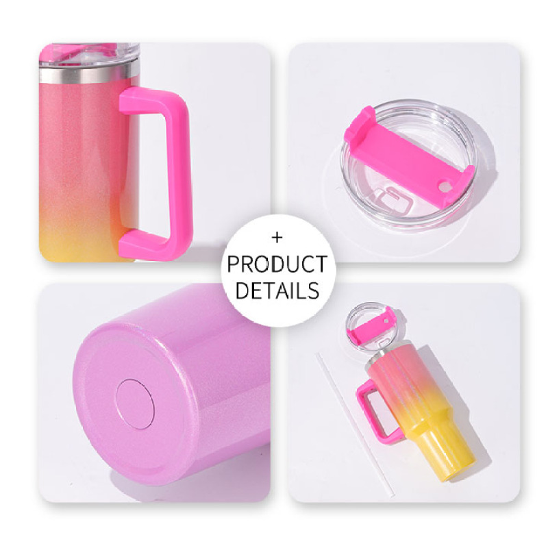 Самый популярный 40-унциевый стакан с ручкой, двухстенные вакуумные термосы, многоразовые дорожные кружки из нержавеющей стали, кружка, чашка, подарки