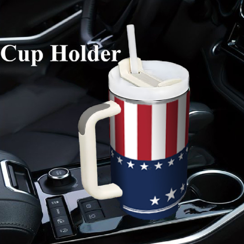 YEDI Cup 40oz with Handle  Insulated Water Bottle Stainless Steel Vacuum Car Cups Reusable Tumbler Most Popular  Travel Car Mugs
