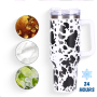YEDI Logo New 40oz Car Cup with Handle Stainless Steel Travel Adventure Mug With Straw