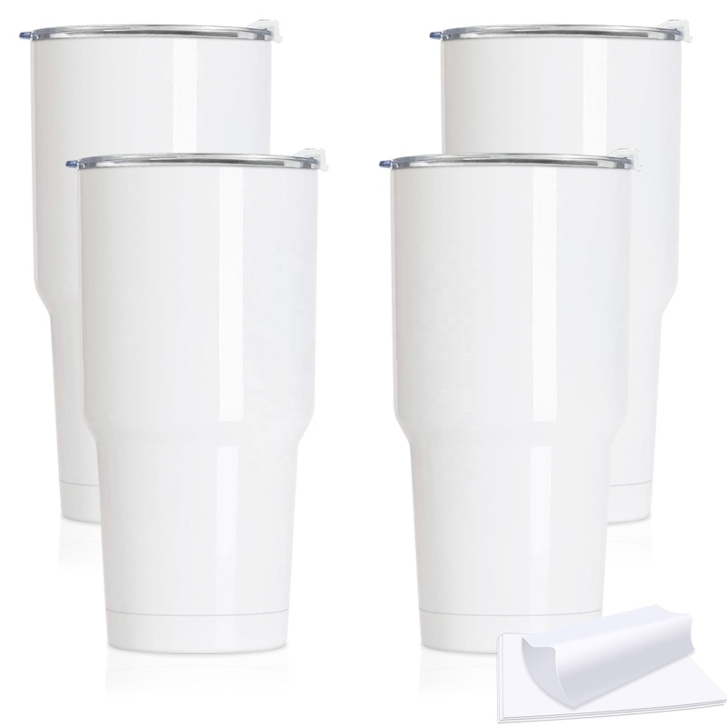 30oz Sublimation Tumbler Stainless Steel Coffee Mugs Double Wall Vacuum Insulated  Splash Proof Lids Travel Cups for DIY Gift