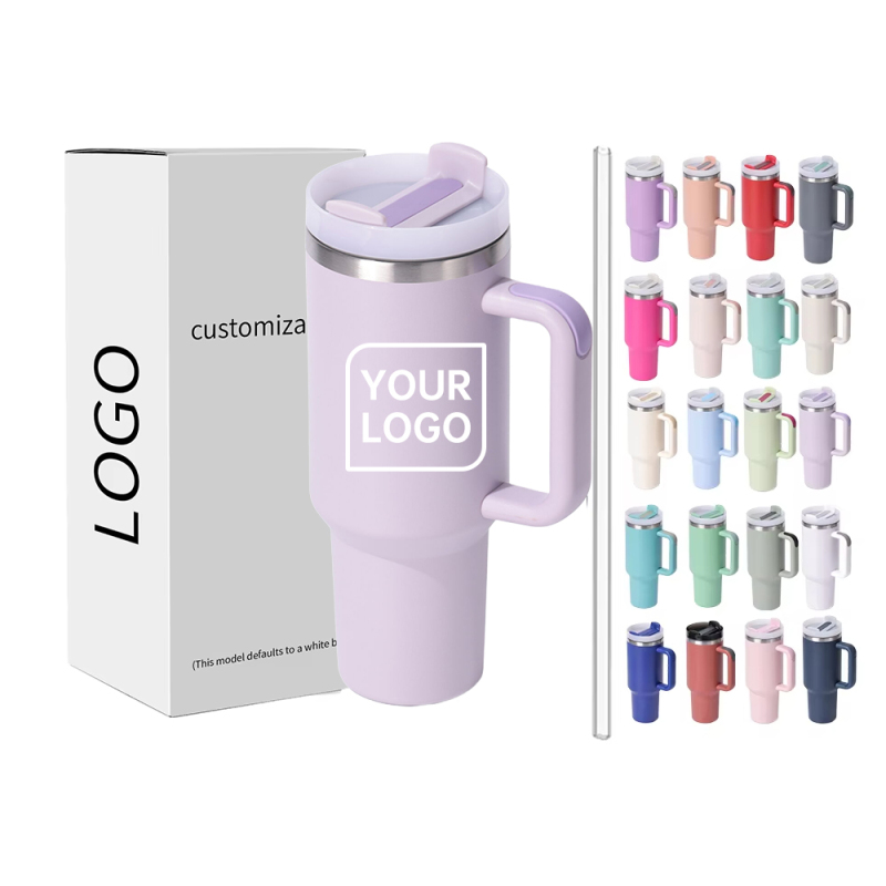 YEDI New Arrivals Custom Logo 40 OZ Powder Coated Beer Mug Thermal Travel Tumblers Stainless Steel 40oz Tumbler With Handle