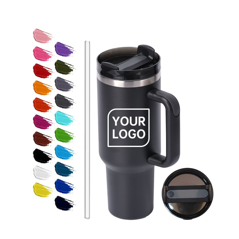 YEDI New Arrivals Custom Logo 40 OZ Powder Coated Beer Mug Thermal Travel Tumblers Stainless Steel 40oz Tumbler With Handle