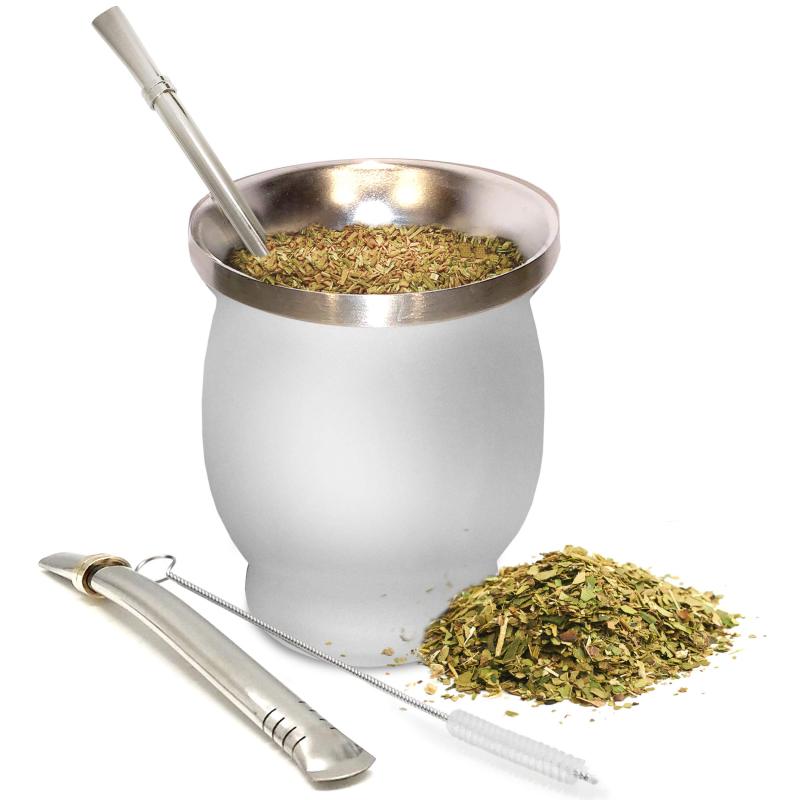 YEDI Norte Group Argentina Customizable Pattern 8oz Yerba Mate Tumbler Natural Gourd Tea Cup Set Stainless Steel Customizable