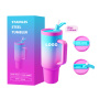 40oz  40OZ Flip Straw Tumbler with Handle Double Wall Vacuum Tumbler Cup With Straw and Lid Vacuum Metal Cup Travel Coffee Mug