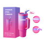 40oz  40OZ Flip Straw Tumbler with Handle Double Wall Vacuum Tumbler Cup With Straw and Lid Vacuum Metal Cup Travel Coffee Mug