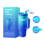 40oz  40OZ Flip Straw Tumbler with Handle Double Wall Vacuum Tumbler Cup With Straw and Lid Vacuum Metal Cup Travel Coffee Mug