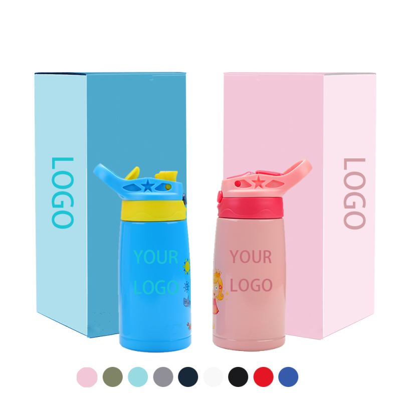 YEDI 350ml Custom logo Kids Stainless Steel Water Bottle  Vacuum Insulated Flask with Straw