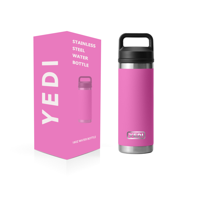 YEDI Customized Tropical Pink Shaker Water Bottle BPA-Free Sport with Custom Print Logo for Camping Promotion