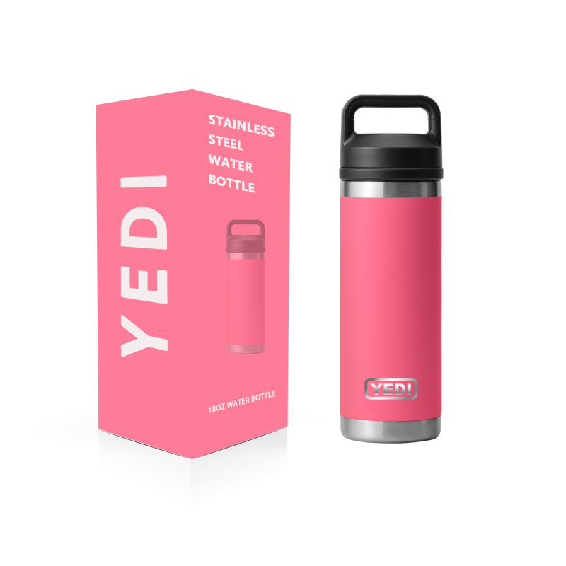 YEDI Customized Tropical Pink Shaker Water Bottle BPA-Free Sport with Custom Print Logo for Camping Promotion