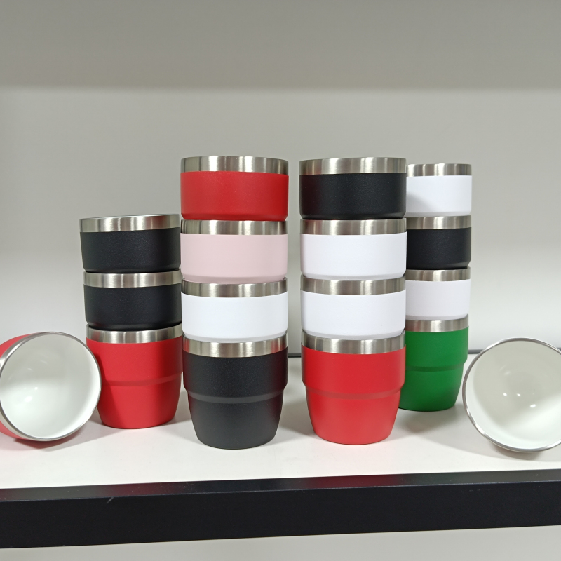 4oz Double Wall Vacuum Insulated Stainless Steel Stackable Coffee Mug Thermal Espresso Tumbler Cup with Durasip Ceramic Lining