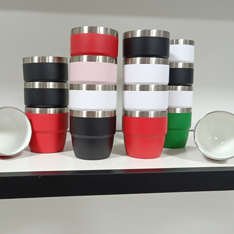 4oz Double Wall Vacuum Insulated Stainless Steel Stackable Coffee Mug Thermal Espresso Tumbler Cup with Durasip Ceramic Lining
