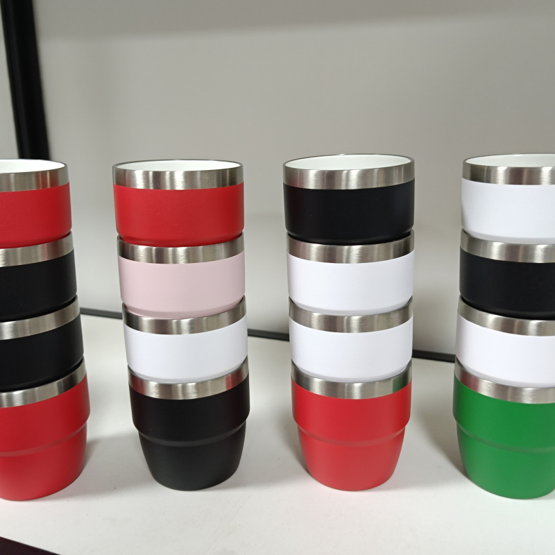 4oz Double Wall Vacuum Insulated Stainless Steel Stackable Coffee Mug Thermal Espresso Tumbler Cup with Durasip Ceramic Lining