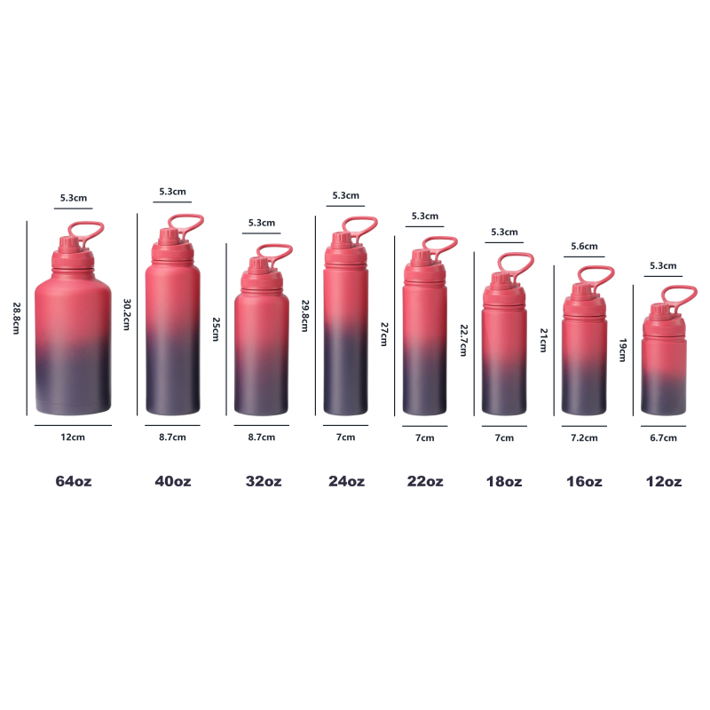 Custom Logo 1L Double Wall Stainless Steel Vacuum Flask 32oz Powder Coated Sports Water Bottle for Travel