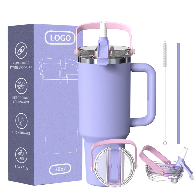 Популярный вакуумный стакан из нержавеющей стали 304 объемом 30 унций с двойными стенками и крышкой 2-в-1 без бисфенола А для теплых и холодных напитков, квадратной формы, для путешествий