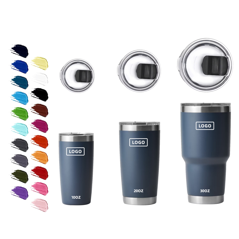 Großhandelsgroßhandel 10oz 20oz 30oz Doppelwandige Edelstahlbecher fürs Auto Moderne Kurve mit Deckelbecher Moderne Kaffeebecher fürs Auto