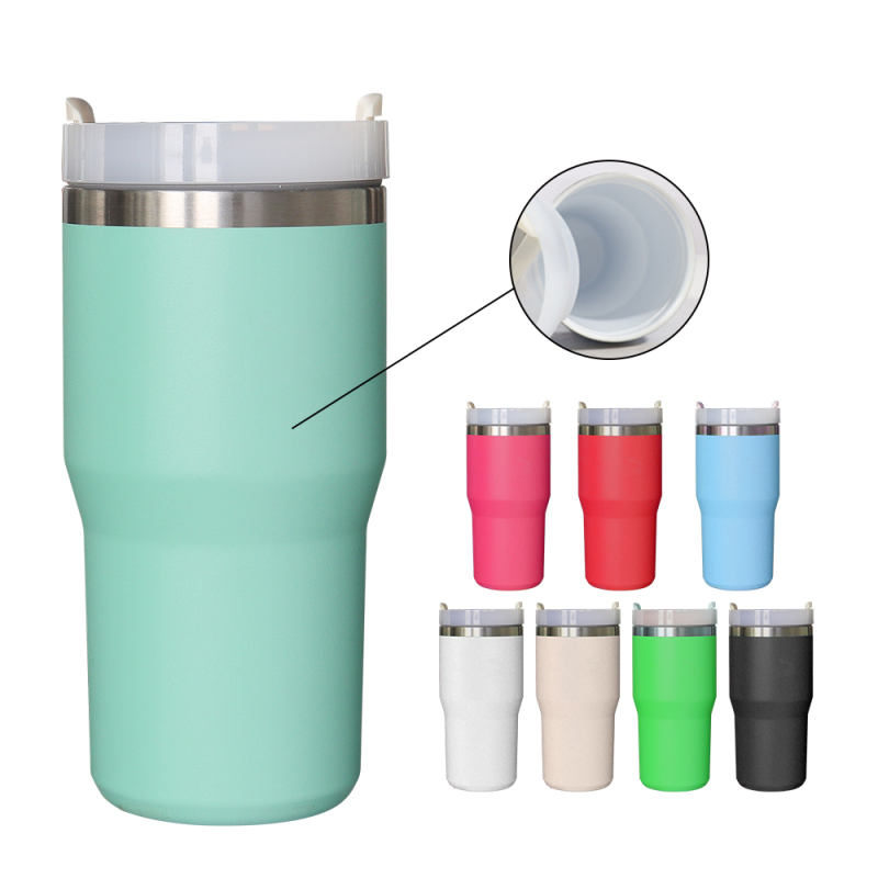 20oz Insulated Stainless Steel Tumbler Coffee Tumbler Double Wall Vacuum Travel Coffee Mug With Durasip Ceramic Lining
