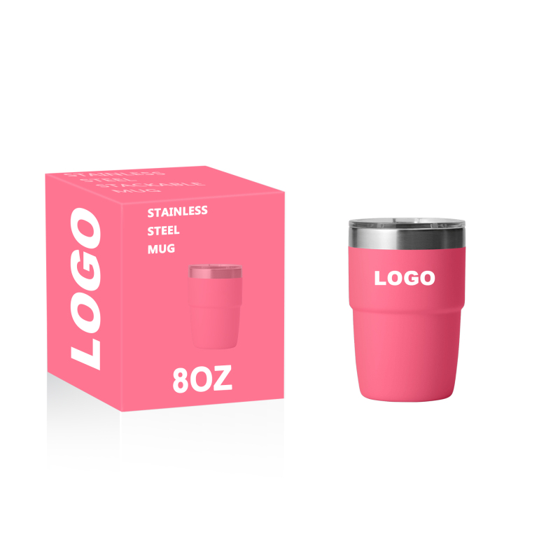 8oz doppelwandiger, vakuumisolierter Edelstahlbecher, stapelbar, 8oz Mini-Weinbecher mit magnetischem Deckel und Keramikauskleidung