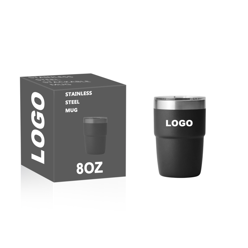 8oz doppelwandiger, vakuumisolierter Edelstahlbecher, stapelbar, 8oz Mini-Weinbecher mit magnetischem Deckel und Keramikauskleidung