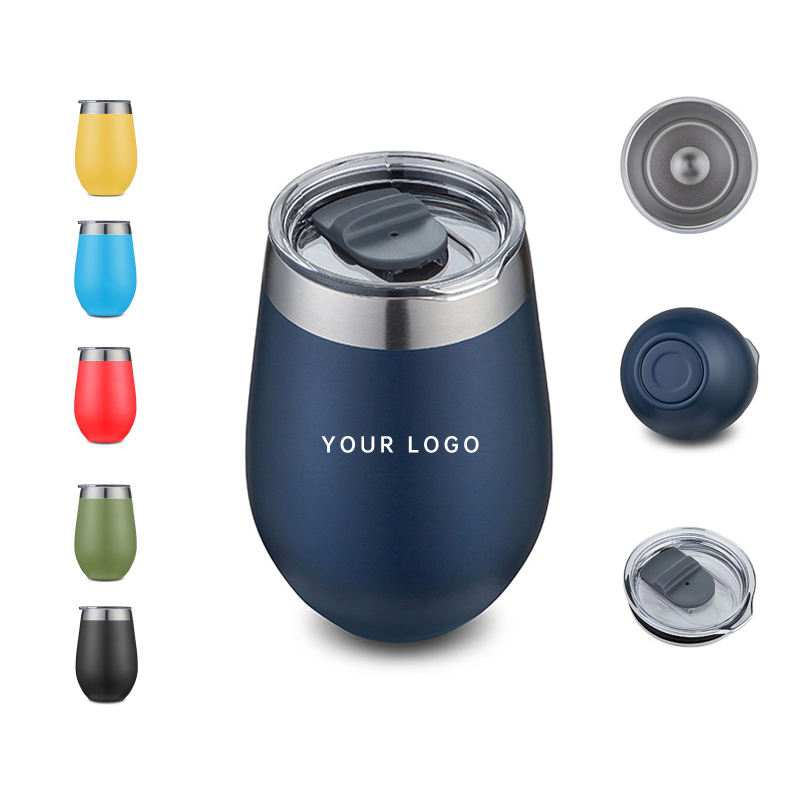 YEDI New 12 oz Stainless Steel Thermal Wine Tumbler Insulated Travel Wine Coffee Cup with Lid and Reusable Straw