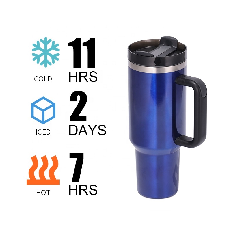 Wholesale H2.0 40oz Christmas Gift Red and Green Sublimation Glossy Metallic Look Tumbler with Handle and Straw for Custom logo