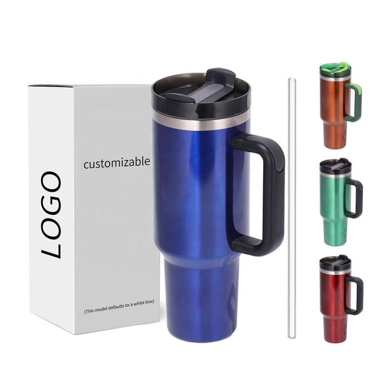 Wholesale H2.0 40oz Christmas Gift Red and Green Sublimation Glossy Metallic Look Tumbler with Handle and Straw for Custom logo
