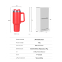 YEDI 40 Oz H1.0 Tumbler Stainless Steel Double Wall Vacuum Leak Proof Coffee Tumbler Mugs Outdoor  Coffee  Travel Mug