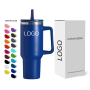 Custom Logo Leak Proof Flip Straw Tumbler Wholesale Bulk Thermal Cup Stainless Steel Coffee Mug 30oz 40oz Tumbler with Handle