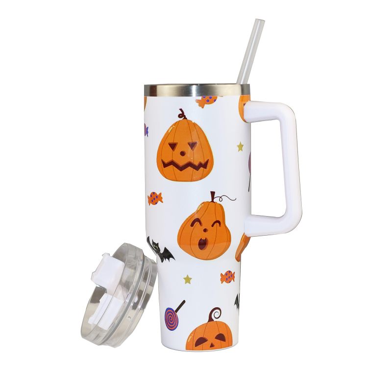 YEDI 40oz H1.0 Double Wall Vacuum Tumbler Stainless Steel Travel for Mugs with Handle and Lid Reusable Customizable Logo