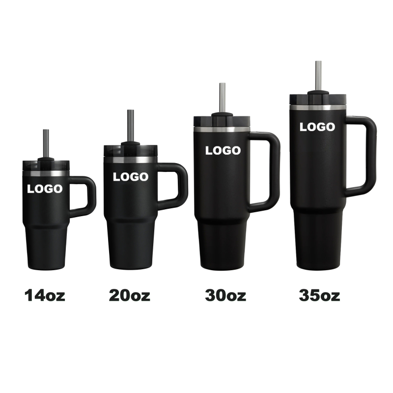 Tumblers with Straw Custom Cups Lid with Handle Double Wall Coffee  Wholesale Stainless Steel Water Bottle 14oz 20oz 30oz 35oz