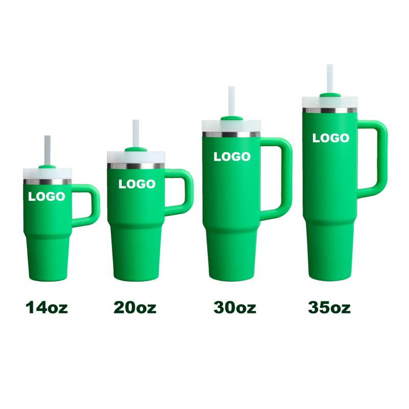 Tumblers with Straw Custom Cups Lid with Handle Double Wall Coffee  Wholesale Stainless Steel Water Bottle 14oz 20oz 30oz 35oz