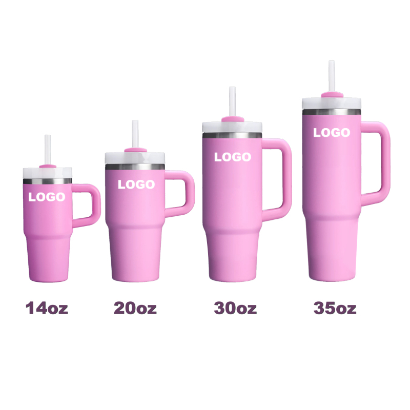 Tumblers with Straw Custom Cups Lid with Handle Double Wall Coffee  Wholesale Stainless Steel Water Bottle 14oz 20oz 30oz 35oz