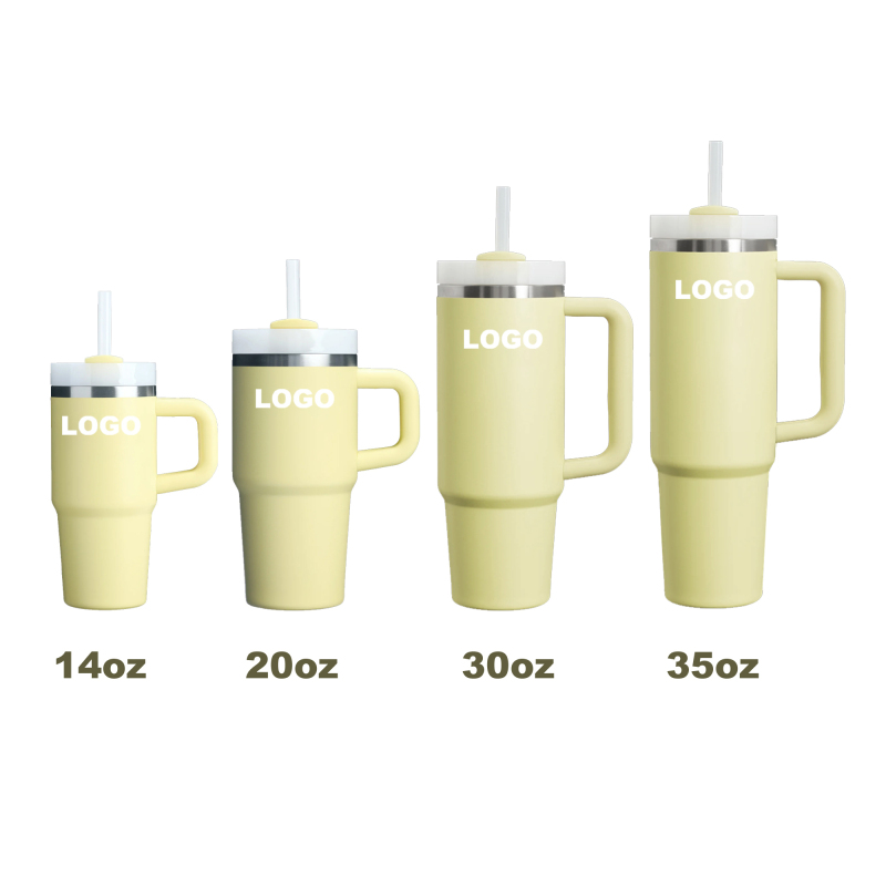 Tumblers with Straw Custom Cups Lid with Handle Double Wall Coffee  Wholesale Stainless Steel Water Bottle 14oz 20oz 30oz 35oz