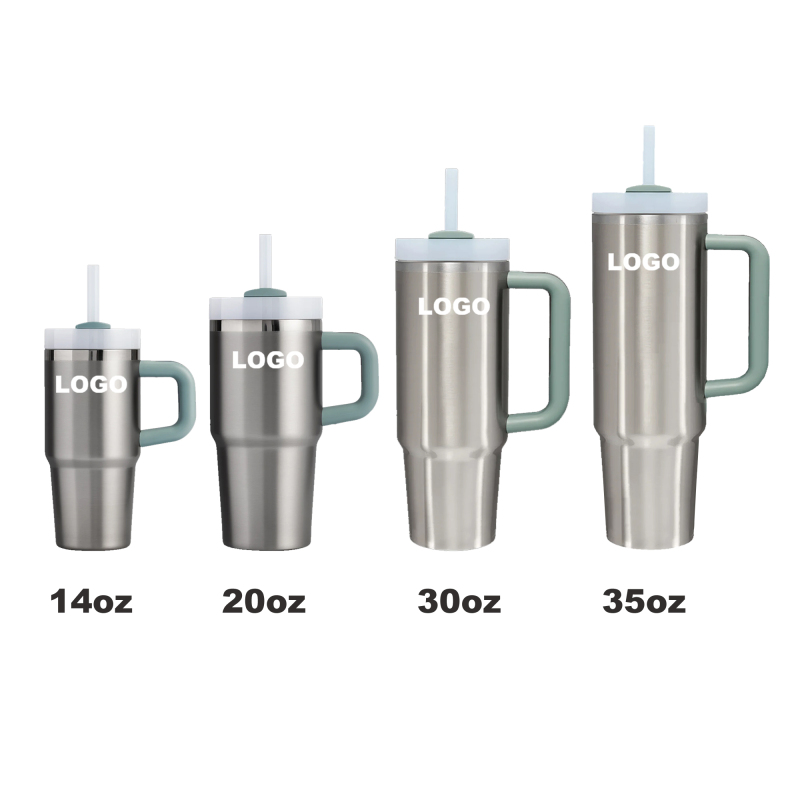 Tumblers with Straw Custom Cups Lid with Handle Double Wall Coffee  Wholesale Stainless Steel Water Bottle 14oz 20oz 30oz 35oz