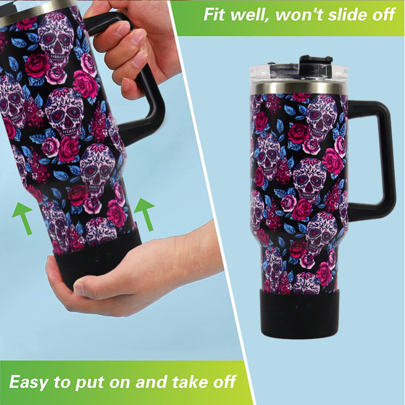 YEDI Wholesale Customized Stainless Steel Metal Mug Travel Coffee Cup 40oz Tumbler with Handle and Straw