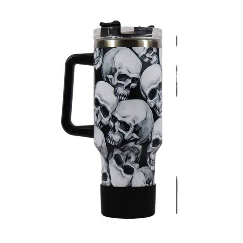 YEDI Wholesale Customized Stainless Steel Metal Mug Travel Coffee Cup 40oz Tumbler with Handle and Straw