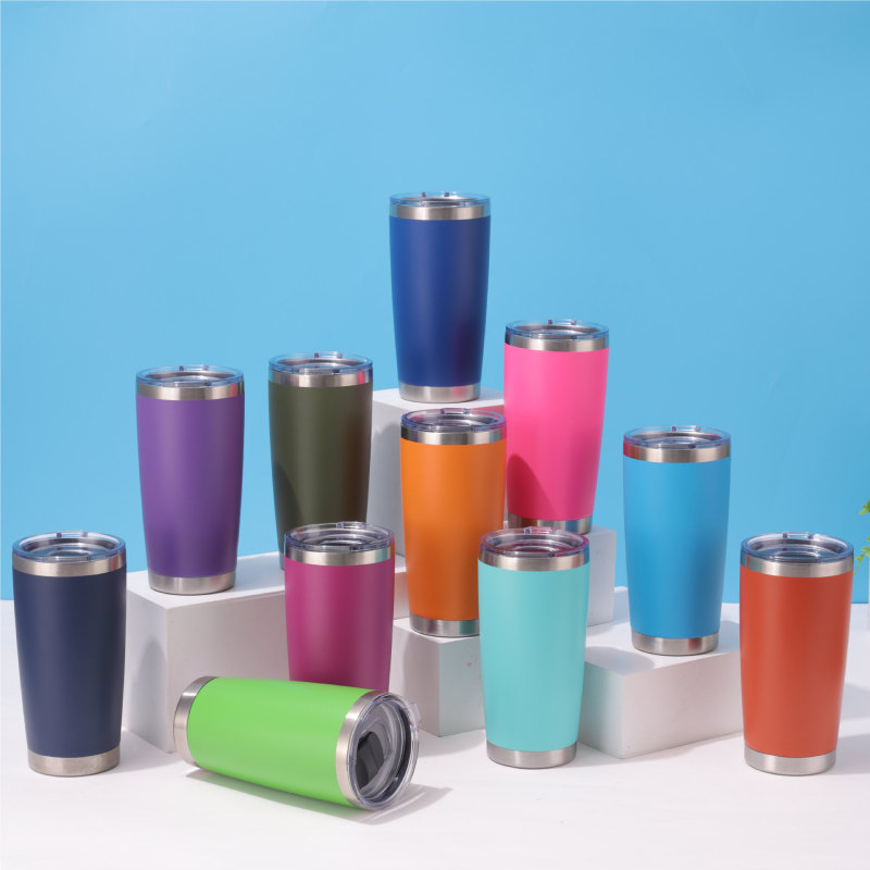 YEDI 20oz Double Wall Stainless Steel Tumbler Magnetic Lid for Original Slide Tumbler Customizable Logo Vacuum Insulated Coffee 