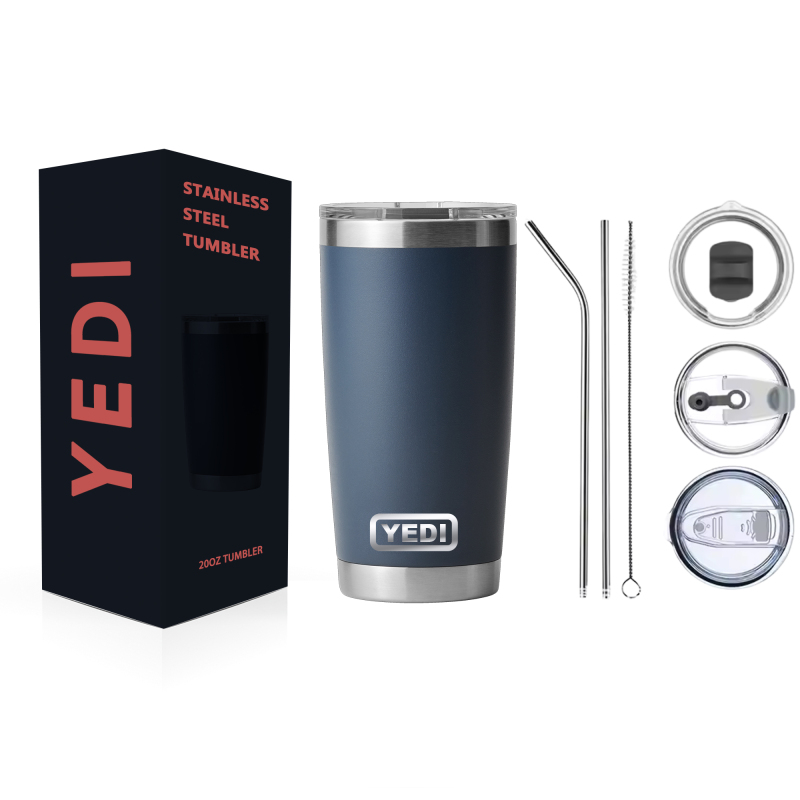 YEDI 20oz Double Wall Stainless Steel Tumbler Magnetic Lid for Original Slide Tumbler Customizable Logo Vacuum Insulated Coffee 