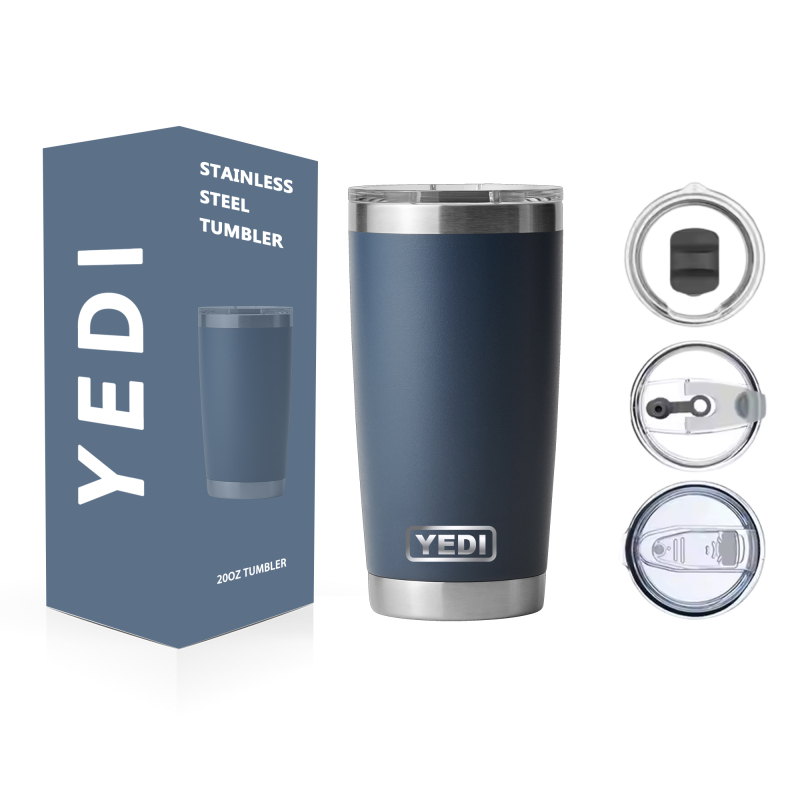 YEDI 20oz Double Wall Stainless Steel Tumbler Magnetic Lid for Original Slide Tumbler Customizable Logo Vacuum Insulated Coffee 