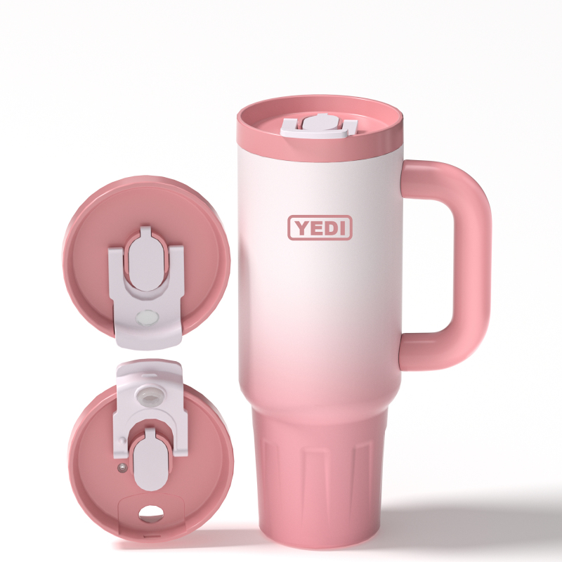 YEDI Custom Logo 40 oz Leak Proof Stainless Steel Tumbler Wholesale Insulated Double Wall Coffee 40oz Tumbler With Straw Handle