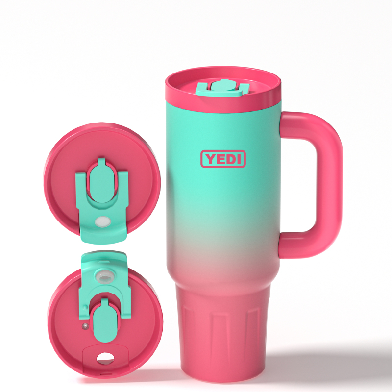 YEDI Custom Logo 40 oz Leak Proof Stainless Steel Tumbler Wholesale Insulated Double Wall Coffee 40oz Tumbler With Straw Handle