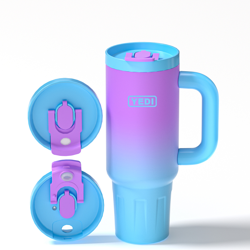 YEDI Custom Logo 40 oz Leak Proof Stainless Steel Tumbler Wholesale Insulated Double Wall Coffee 40oz Tumbler With Straw Handle