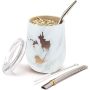 YEDI Custom Logo 12oz Stainless Steel Egg Mug Modern Wine Tumbler Cup with Straw Yerba Mate Coffee Tumbler