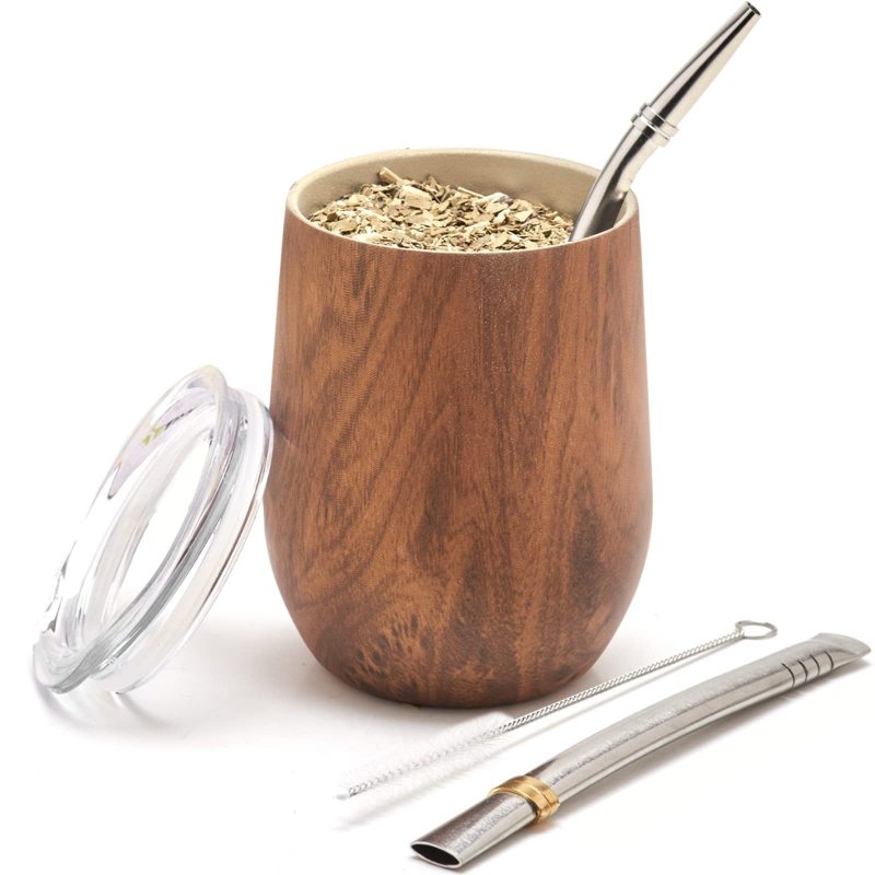 YEDI Custom Logo 12oz Stainless Steel Egg Mug Modern Wine Tumbler Cup with Straw Yerba Mate Coffee Tumbler