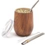 YEDI Custom Logo 12oz Stainless Steel Egg Mug Modern Wine Tumbler Cup with Straw Yerba Mate Coffee Tumbler