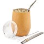 YEDI Custom Logo 12oz Stainless Steel Egg Mug Modern Wine Tumbler Cup with Straw Yerba Mate Coffee Tumbler